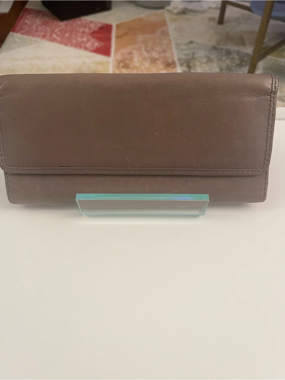 HOBO Leather Long Wallet - Taupe Brown